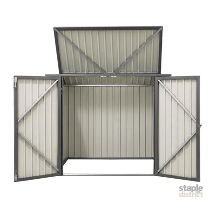Giantz Garden Shed Wheelie Bin Storage Enclosure Outdoor Lockable Steel Cabinet - Home & Garden > Storage > Sheds