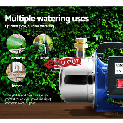Giantz Garden Water Jet Pump High Pressure 1100W Tank Rain Farm Irrigation House - Tools > Pumps > Irrigation Pumps