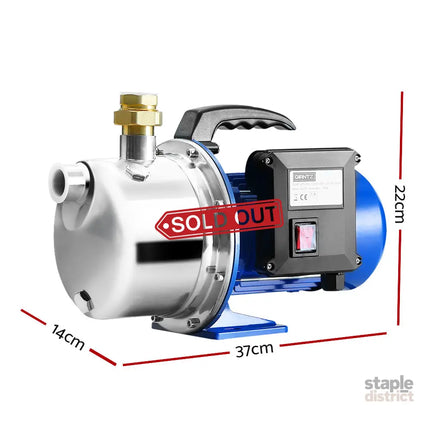 Giantz Garden Water Jet Pump High Pressure 1100W Tank Rain Farm Irrigation House - Tools > Pumps > Irrigation Pumps
