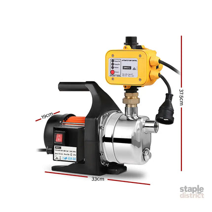 Giantz Garden Water Pump High Pressure 1500W Max. Tank Rain Farm Irrigation House Yellow - Tools > Pumps > Irrigation