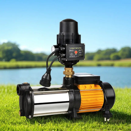 Giantz Garden Water Pump High Pressure 2000W Max 4-Stage Tank Irrigation Transfer Booster Pump Black - Tools > Pumps >