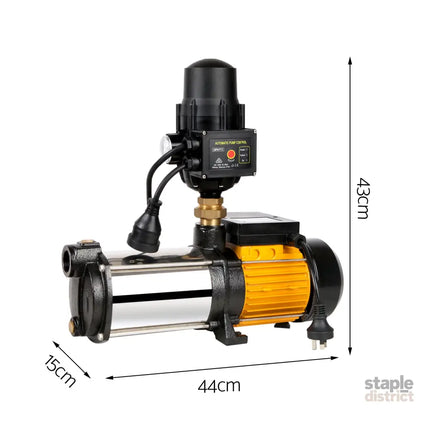Giantz Garden Water Pump High Pressure 2000W Max 4-Stage Tank Irrigation Transfer Booster Pump Black - Tools > Pumps >