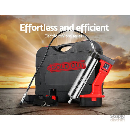 Giantz Grease Gun Cordless 20v 450g 9000PSI 76cm Hose Electric Battery Cartridge - Tools > Power Tools > Outdoor Power