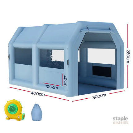 Giantz Inflatable Spray Booth 4X3M Car Paint Tent Filter System Blower - Auto Accessories > Auto Accessories Others >