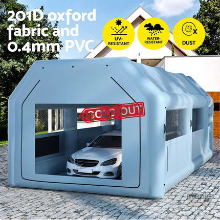 Giantz Inflatable Spray Booth 8.5X4.8M Car Paint Tent Filter System 2 Blowers - Auto Accessories > Auto Accessories