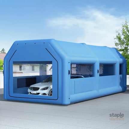 Giantz Inflatable Spray Booth Car Paint Tent 1000X500X350cm 2 Blowers Filter Mobile Garage Workstation - Auto