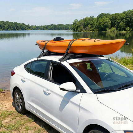 GIANTZ Kayak Roof Rack for Car Universal Soft Roof Rack Pads for Surfboard SUP Canoe Roof Bars for SUV Sedan without
