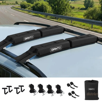 GIANTZ Kayak Roof Rack for Car Universal Soft Roof Rack Pads for Surfboard SUP Canoe Roof Bars for SUV Sedan without