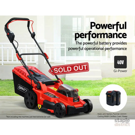 Giantz Lawn Mower 40V Battery Only Cordless 20V x2 Fits LI37 - Tools > Power Tools > Outdoor Power Equipment