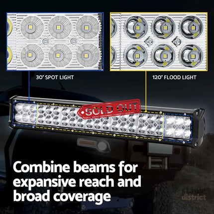 Giantz LED Driving Light 20 Inch Flood Spot Light Bar Driving Lamp Offroad Truck - Auto Accessories > Auto Accessories