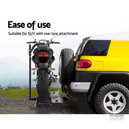 Giantz Motorcycle Motorbike Carrier Rack Ramp 2’’Towbar Adjustable Height Black,Giantz Motorcycle Motorbike Carrier