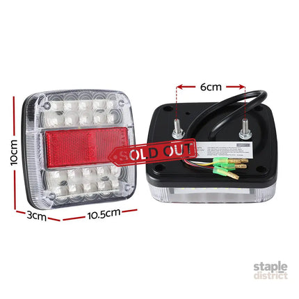 Giantz Pair 26 LED Tail Lights Stop Reverse Indicator 12V Ute Trailer Truck - Auto Accessories > Auto Accessories