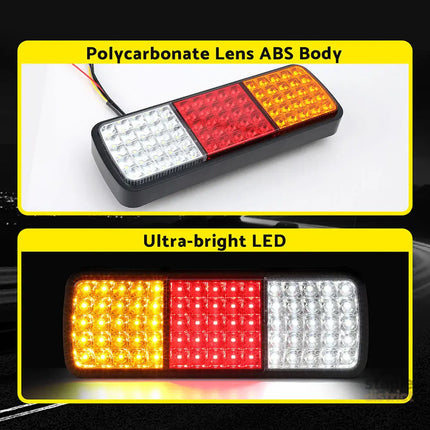 Giantz Pair 75 LED Tail Lights Stop Reverse Indicator 12V Ute Trailer Caravan Truck Boat - Outdoor Recreation > Boating