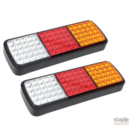 Giantz Pair 75 LED Tail Lights Stop Reverse Indicator 12V Ute Trailer Caravan Truck Boat - Outdoor Recreation > Boating