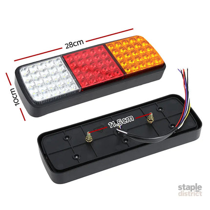 Giantz Pair 75 LED Tail Lights Stop Reverse Indicator 12V Ute Trailer Caravan Truck Boat - Outdoor Recreation > Boating
