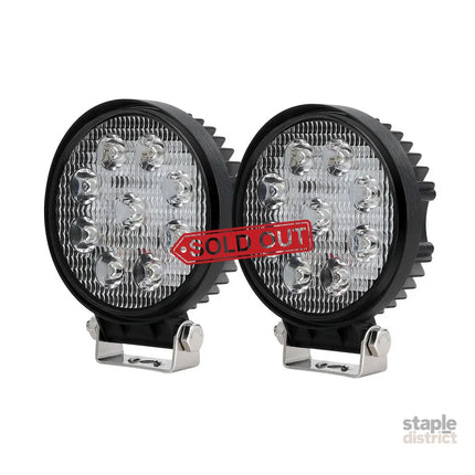 Giantz Pair LED Driving Lights 4.5 Inch Flood Spot Lights Car Truck SUV 12V 24V - Auto Accessories > Auto Accessories