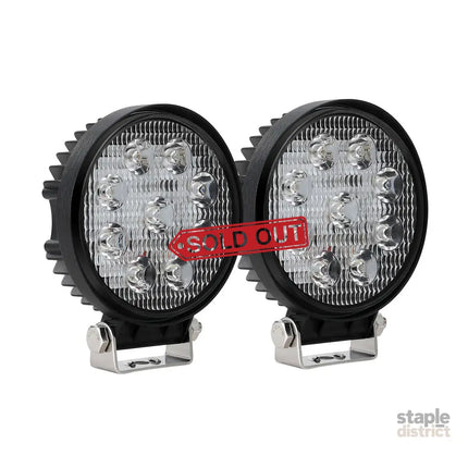 Giantz Pair LED Driving Lights 4.5 Inch Flood Spot Lights Car Truck SUV 12V 24V - Auto Accessories > Auto Accessories