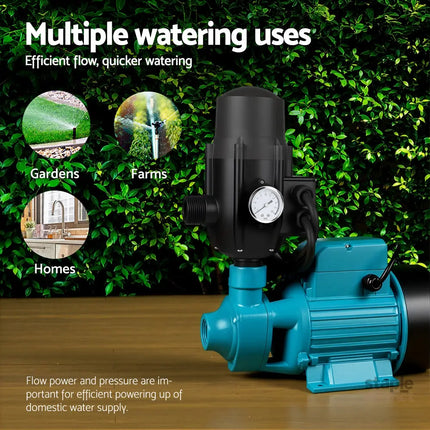 Giantz Peripheral Water Pump Garden Boiler Car Wash Auto Irrigation QB80 Black - Tools > Pumps > Irrigation Pumps