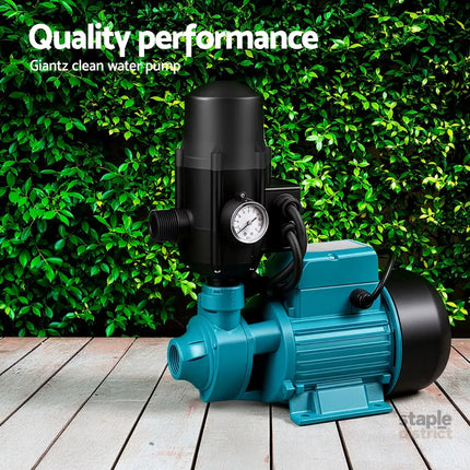 Giantz Peripheral Water Pump Garden Boiler Car Wash Auto Irrigation QB80 Black - Tools > Pumps > Irrigation Pumps