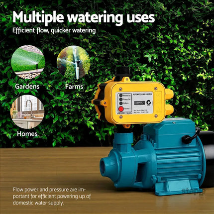 Giantz Peripheral Water Pump Garden Boiler Car Wash Auto Irrigation QB80 Yellow - Tools > Pumps > Irrigation Pumps