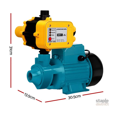 Giantz Peripheral Water Pump Garden Boiler Car Wash Auto Irrigation QB80 Yellow - Tools > Pumps > Irrigation Pumps