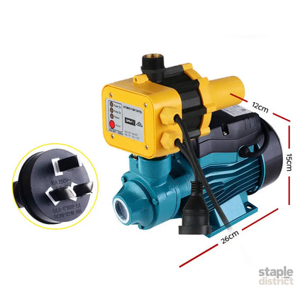 Giantz Peripheral Water Pump Garden Boiler Car Wash Electric Irrigation QB60 Yellow - Tools > Pumps > Irrigation Pumps