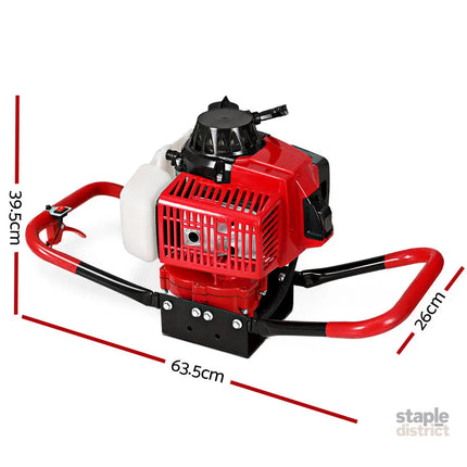 Giantz Petrol Post Hole Digger Motor Only Engine Red - Tools > Power Tools > Outdoor Power Equipment