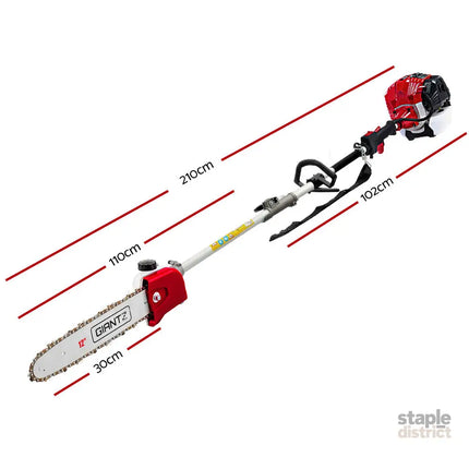 Giantz Pole Chainsaw 2 Stroke Petrol Hedge Trimmer Tree Pruner 9 In 1 - Tools > Power Tools > Chainsaws