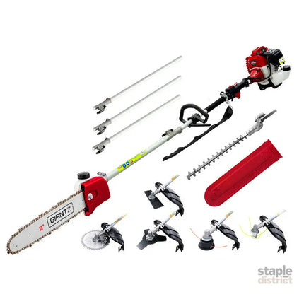 Giantz Pole Chainsaw 2 Stroke Petrol Tree Pruner Long Reach Saw 12 Inch Bar 7 In 1 - Tools > Power Tools > Chainsaws