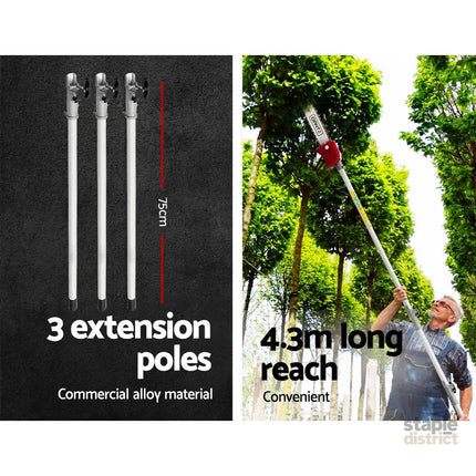 Giantz Pole Chainsaw Petrol 2 Stroke Tree Pruner Long Reach Saw 12 Inch Bar - Tools > Power Tools > Chainsaws