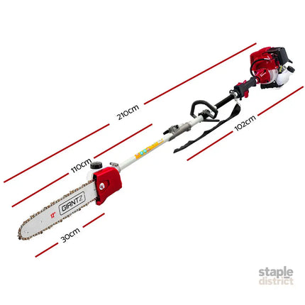 Giantz Pole Chainsaw Petrol 2 Stroke Tree Pruner Long Reach Saw 12 Inch Bar - Tools > Power Tools > Chainsaws