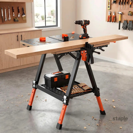 Giantz Portable Folding Work Table 454kg Adjustable Workbench - Tools > Tools Storage > Work Benches