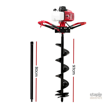 Giantz Post Hole Digger 200mm Petrol Drill Extension Auger Bits - Tools > Power Tools > Outdoor Power Equipment