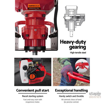 Giantz Post Hole Digger 200mm Petrol Drill Extension Bits Auger - Tools > Power Tools > Outdoor Power Equipment