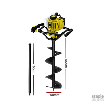 Giantz Post Hole Digger 300mm Petrol Drill Auger Extension Bits - Tools > Power Tools > Outdoor Power Equipment