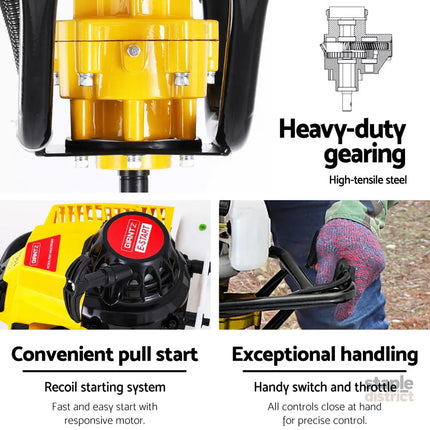 Giantz Post Hole Digger Motor Only Petrol Engine Yellow - Tools > Power Tools > Outdoor Power Equipment