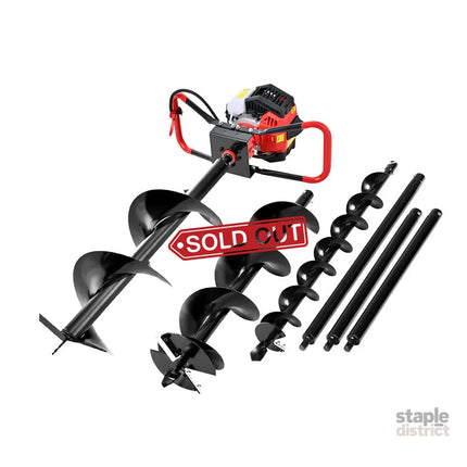 Giantz Post Hole Digger Petrol Motor Drill Extension Auger Bits Kits - Tools > Other Tools > Drill & Screwdriver