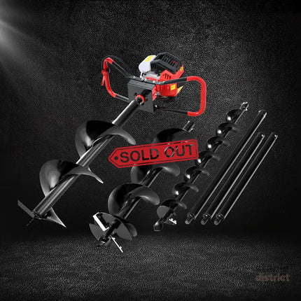 Giantz Post Hole Digger Petrol Motor Drill Extension Auger Bits Kits - Tools > Other Tools > Drill & Screwdriver