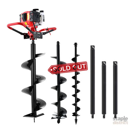 Giantz Post Hole Digger Petrol Motor Drill Extension Auger Bits Kits - Tools > Other Tools > Drill & Screwdriver