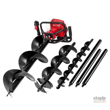 Giantz Post Hole Digger Petrol Motor Drill Extension Auger Bits Kits - Tools > Power Tools > Outdoor Power Equipment