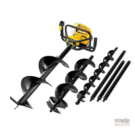 Giantz Post Hole Digger Petrol Motor Drill Extension Auger Bits Kits - Tools > Power Tools > Outdoor Power Equipment