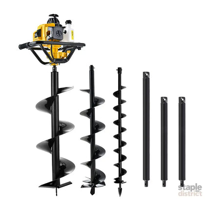 Giantz Post Hole Digger Petrol Motor Drill Extension Auger Bits Kits - Tools > Power Tools > Outdoor Power Equipment
