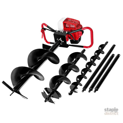 Giantz Post Hole Digger Petrol Motor Drill Extension Auger Bits Kits - Tools > Power Tools > Outdoor Power Equipment