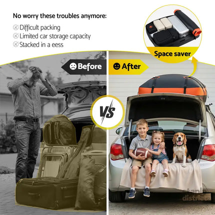 Giantz Rooftop Cargo Bag Waterproof Car Luggage Carrier 15 Cubic Ft Universal - Auto Accessories > Auto Accessories