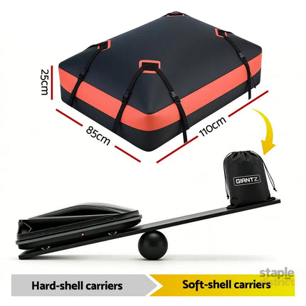 Giantz Rooftop Cargo Bag Waterproof Car Luggage Carrier 15 Cubic Ft Universal - Auto Accessories > Auto Accessories
