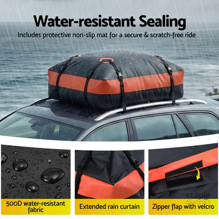 Giantz Rooftop Cargo Bag Waterproof Car Luggage Carrier 15 Cubic Ft Universal - Auto Accessories > Auto Accessories