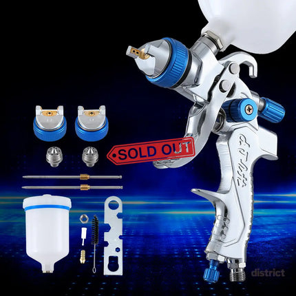 Giantz Spray Gun Paint Gun HVLP Gravity Feed 1.4mm 1.7mm 2.0mm Nozzles Included - Tools > Air Compressor > Air