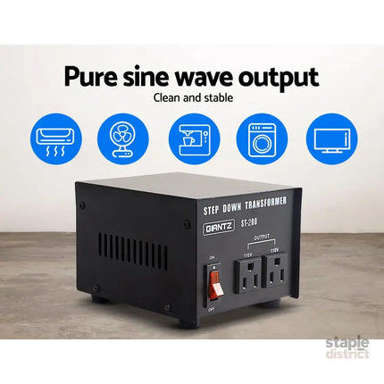 Giantz Step Down Transformer 200W 240V TO 110V Stepdown Voltage Converter AU-US - Tools > Industrial Tools >