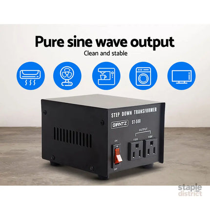 Giantz Step Down Transformer 500W 240V TO 110V Stepdown Voltage Converter AU-US - Tools > Industrial Tools >