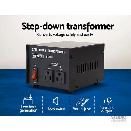 Giantz Step Down Transformer 500W 240V TO 110V Stepdown Voltage Converter AU-US - Tools > Industrial Tools >